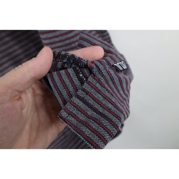 Vintage 90s Columbia Golf Mens Medium Faded Spell Out Striped Knit Polo Shirt - Picture 6 of 14
